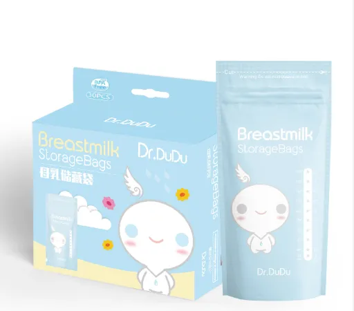 관례에 의하여 인쇄되는 플라스틱은 재사용할 수 있는 애완 동물/Pe BPA 자유로운 모유 저장 부대를 포장하는 서 있습니다