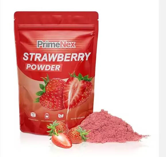 관례에 의하여 인쇄되는 딸기 분말 부대는 용 과일 분말 방습 과일 분말 포장을 위한 Mylar 지퍼 부대를 위로 서 있습니다