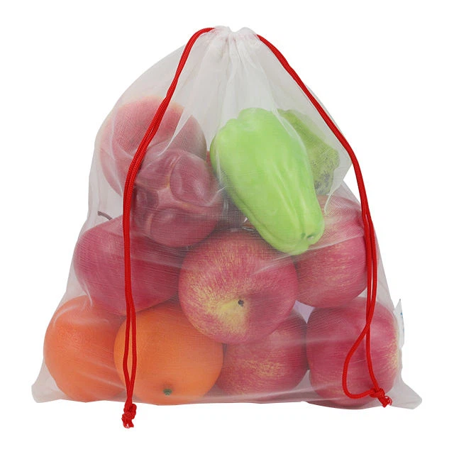 과일 야채를 위한 친환경 졸라매는 끈 그물 가방